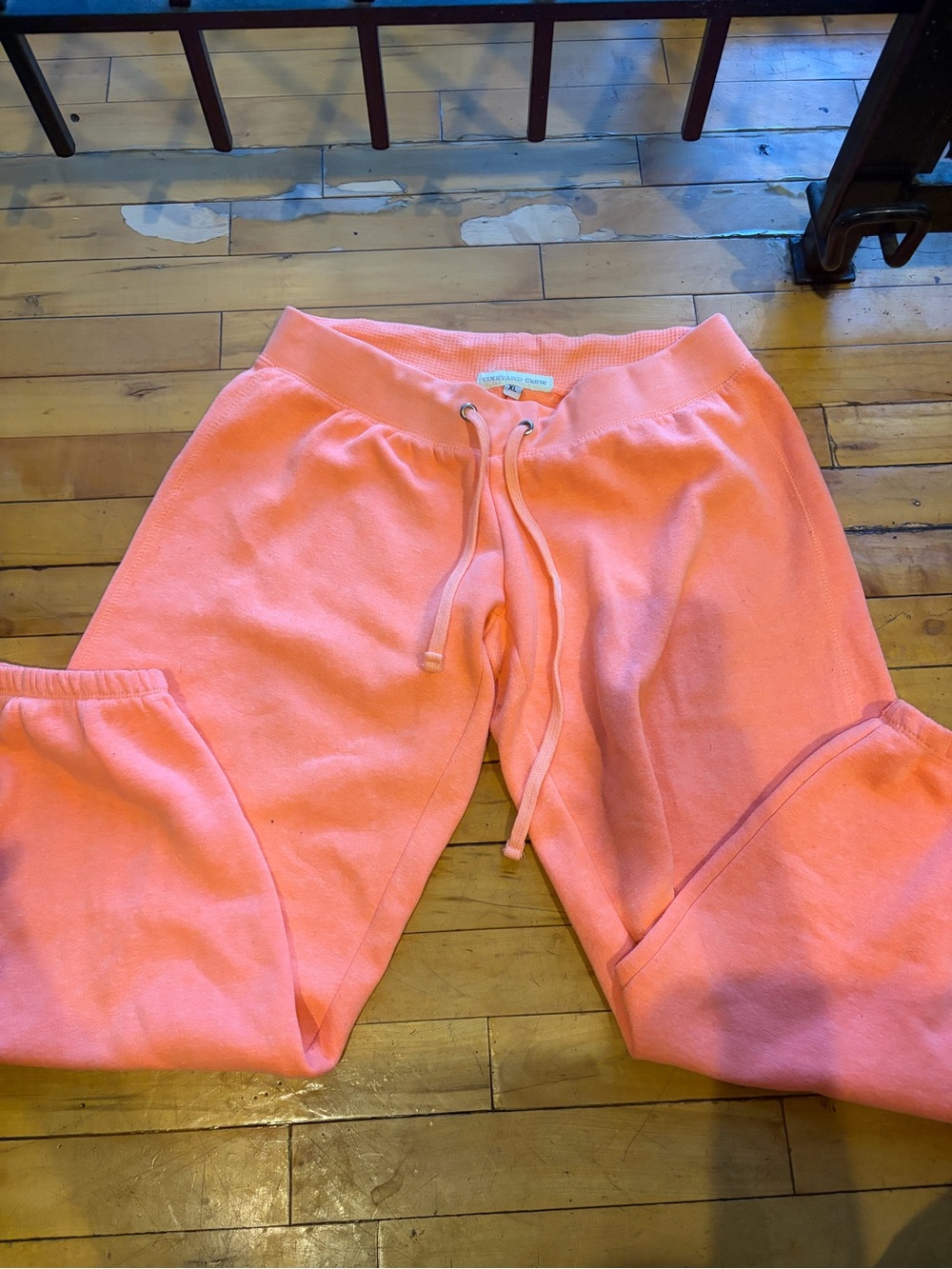 Coral Pink Sweatpants with Drawstring Waist